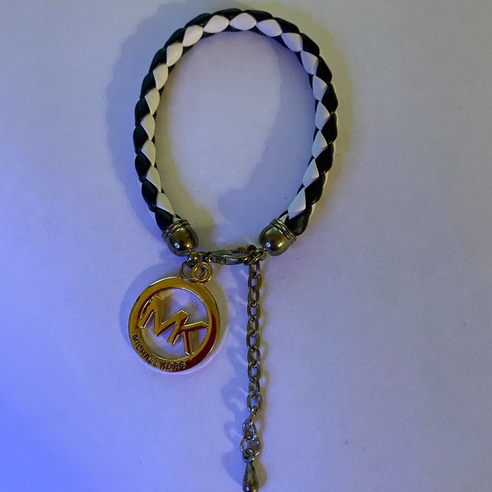 Michael Kors Black & White Leather Bracelet